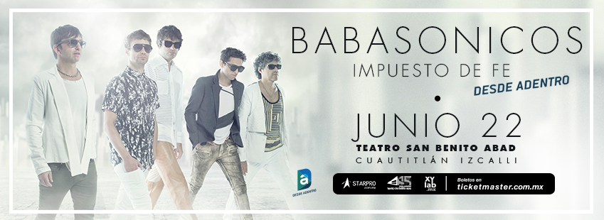 Babasonicos este próximo miércoles 22 de junio en el Teatro San Benito Abad | Boletos en ticketmaster http://bit.ly/BabasonicosEnIzcalli