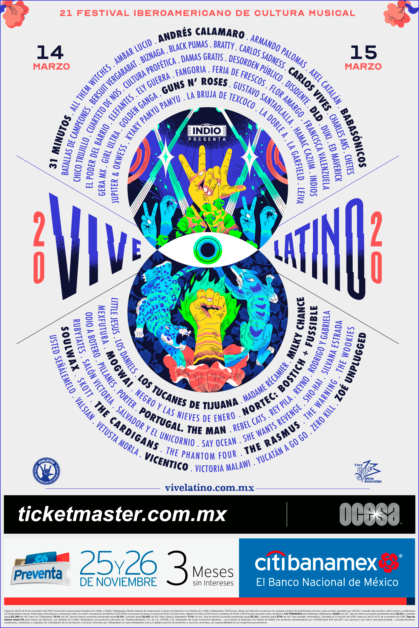 Cartel oficial del Vive Latino 2020